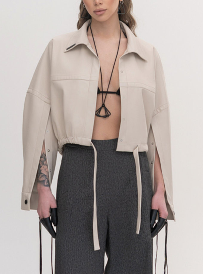 Куртка укорочена оверсайз бежева 7/11 SEVEN ELEVEN (SE_SE26JcktOvr_Bg)