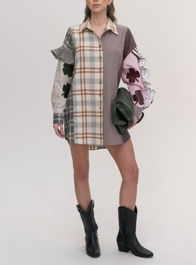 Сукня-сорочка в стилі бохо мікс клітинок 7/11 SEVEN ELEVEN (SE_SE26DrMnBh_Mxd)
