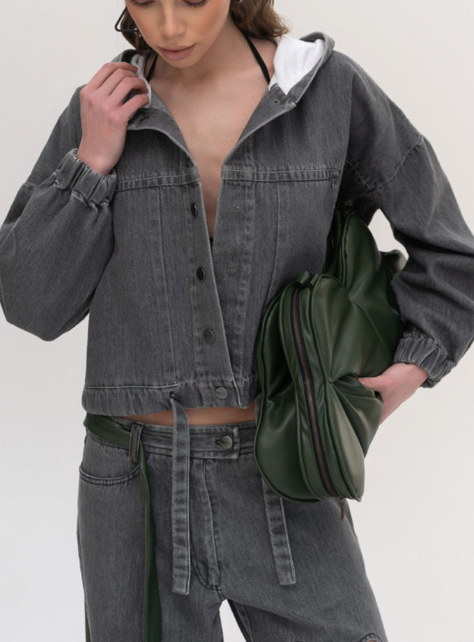 Джинсовка вкорочена з капюшоном сірого кольору 7/11 SEVEN ELEVEN (SE_SE26JnsJck_Gr)