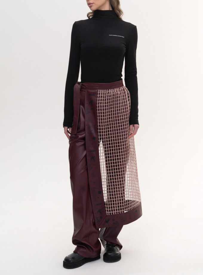 Плахта з етнічним мотивом рожево-бордового кольору 7/11 SEVEN ELEVEN (SE_SE26Plkht_Pnk)