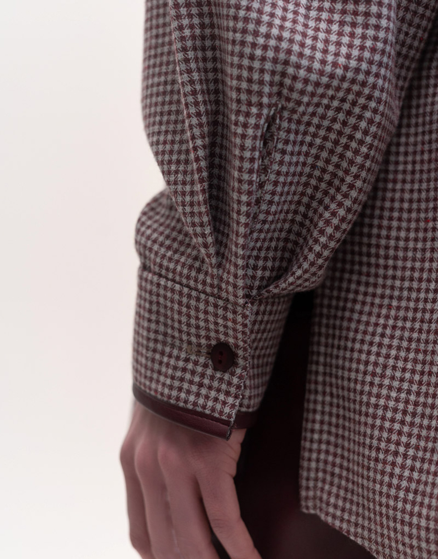 Seven_Eleven_PKHP_356 Сорочка в клітинку оверсайз бургунді 7/11 SEVEN ELEVEN (SE_SE26ShrtPl_G_Brd) - фото 6