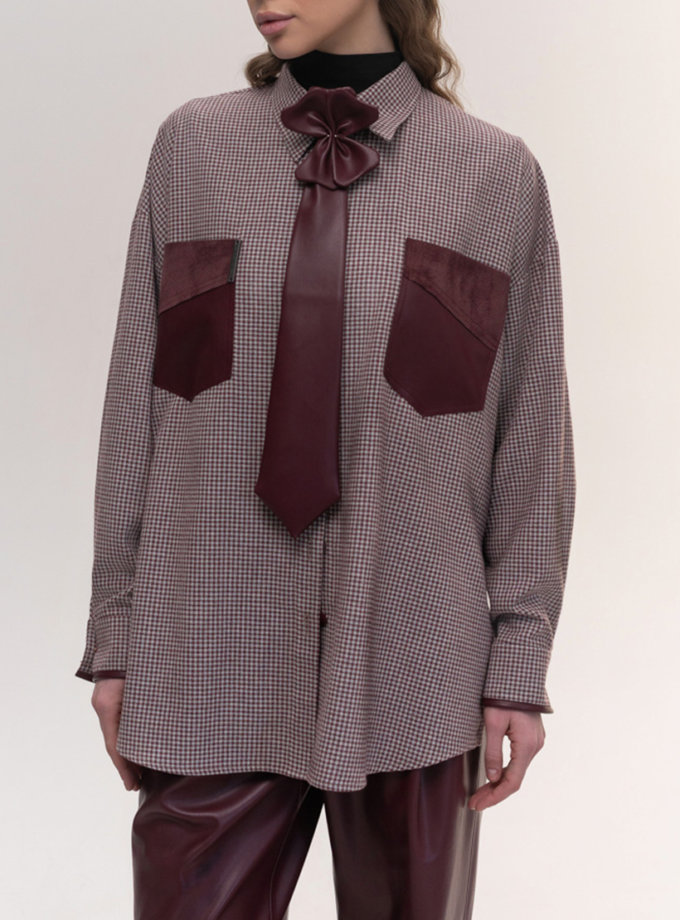 Сорочка в клітинку оверсайз бургунді 7/11 SEVEN ELEVEN (SE_SE26ShrtPl_G_Brd)