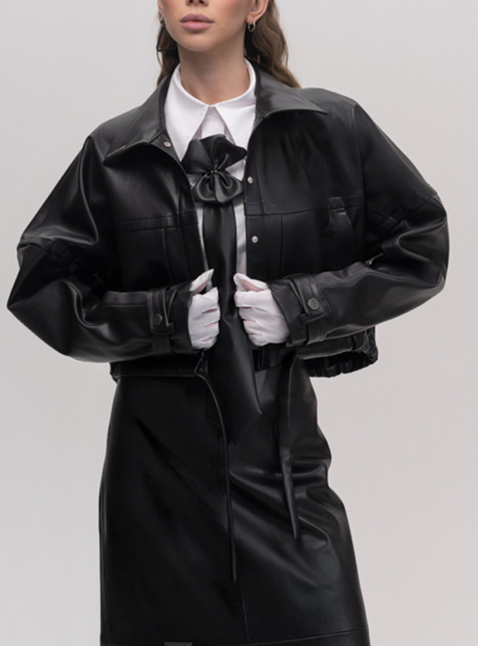 Куртка укорочена оверсайз чорна 7/11 SEVEN ELEVEN (SE_SE26Jckt_B)