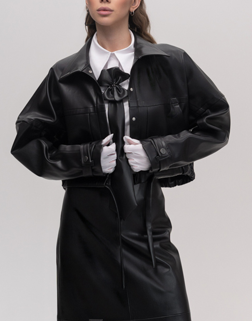 Seven_Eleven_PKHP_438 Куртка укорочена оверсайз чорна 7/11 SEVEN ELEVEN (SE_SE26Jckt_B) - фото 2