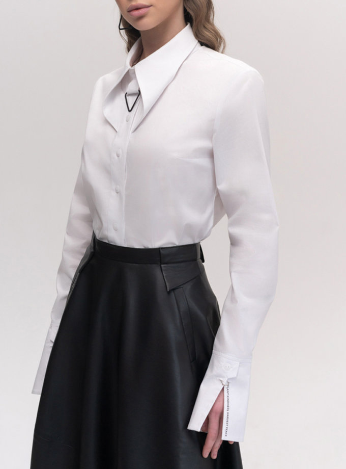 Сорочка з перекрученим коміром білого кольору 7/11 SEVEN ELEVEN (SE_SE26Shrt_cll_W)