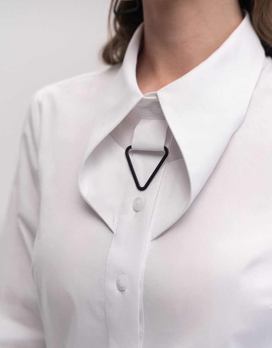 Seven_Eleven_PKHP_453 Сорочка з перекрученим коміром білого кольору 7/11 SEVEN ELEVEN (SE_SE26Shrt_cll_W) - фото 4