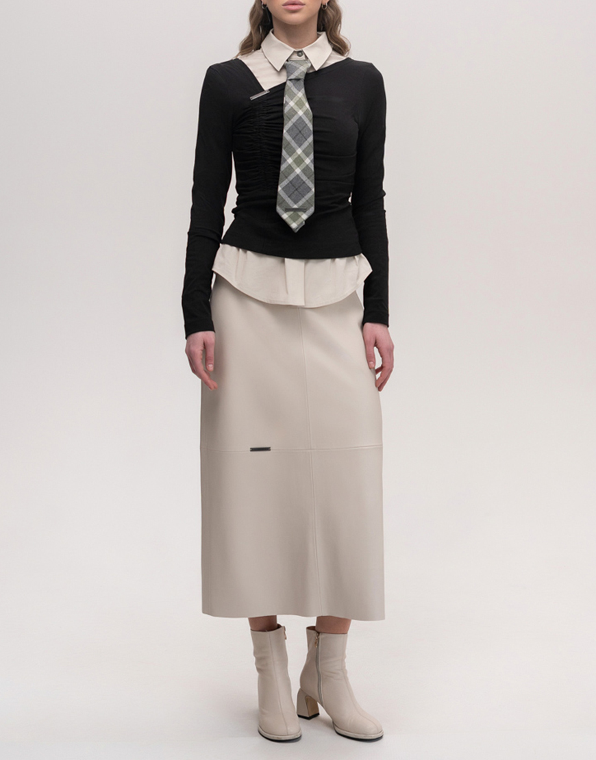 Seven_Eleven_PKHP_469 Спідниця міді A-силуету бежевого кольору 7/11 SEVEN ELEVEN (SE_SE26Sk2Md_Bg) - фото 2