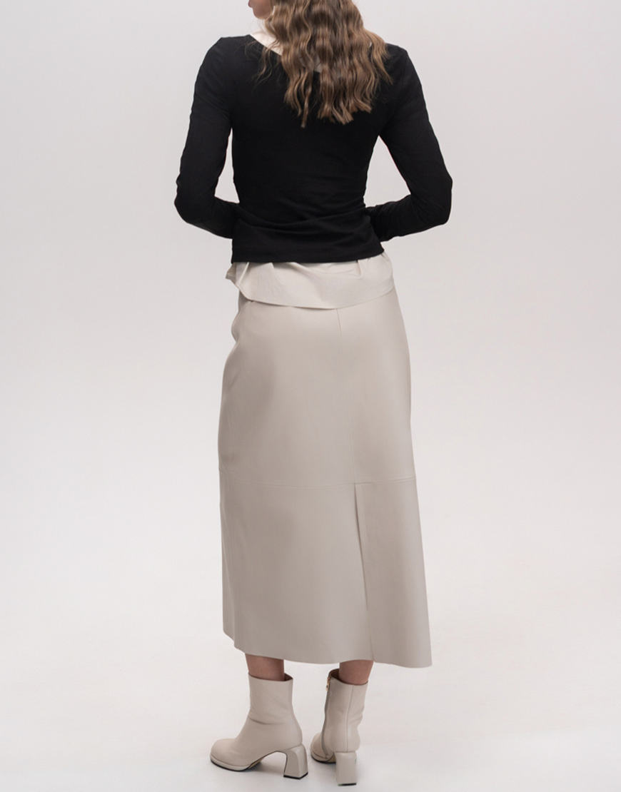 Seven_Eleven_PKHP_471 Спідниця міді A-силуету бежевого кольору 7/11 SEVEN ELEVEN (SE_SE26Sk2Md_Bg) - фото 4
