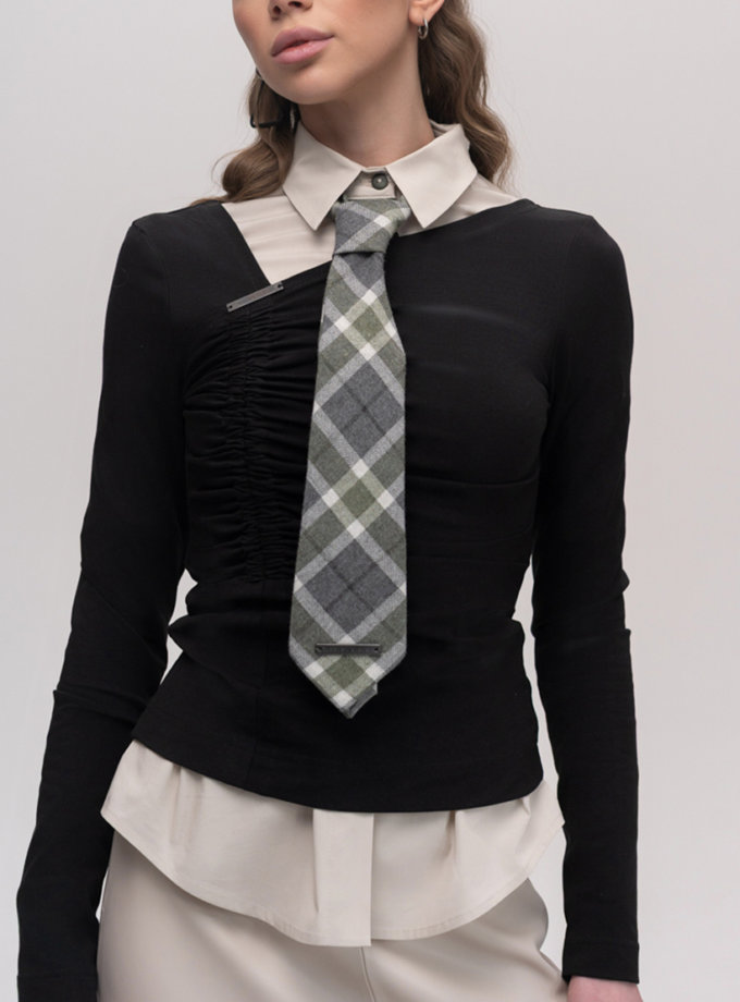 Лонгслів з драпіруванням чорного кольору 7/11 SEVEN ELEVEN (SE_SE26LngDrp_B)