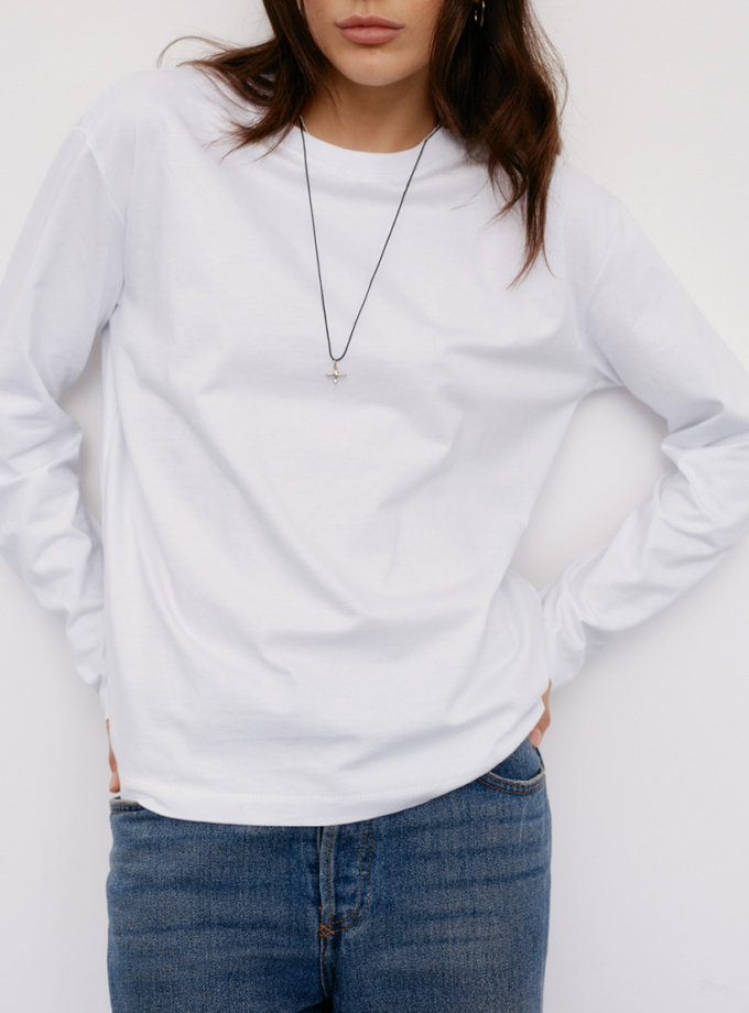 Лонгслів трикотажний білий BALCONY GARMENT (BLCN_1185_w)