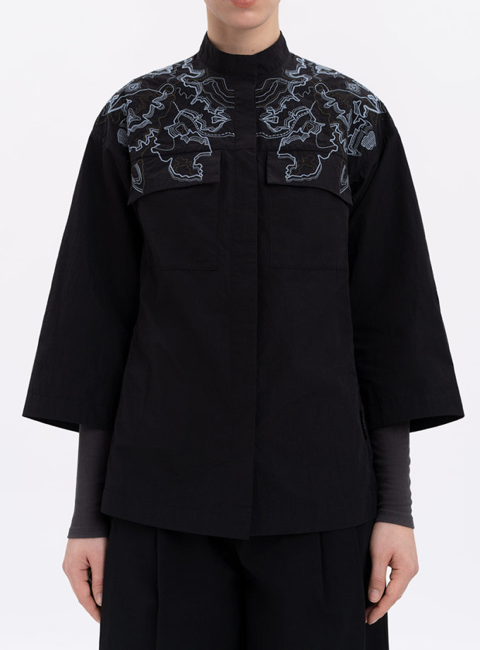 Жіноча сорочка з вишивкою ETNODIM (KAPSULA_ETND-RD-DARK-FEMALE)