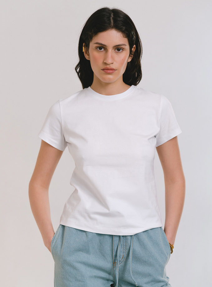 Футболка приталена біла BALCONY GARMENT (BLCN_1437)