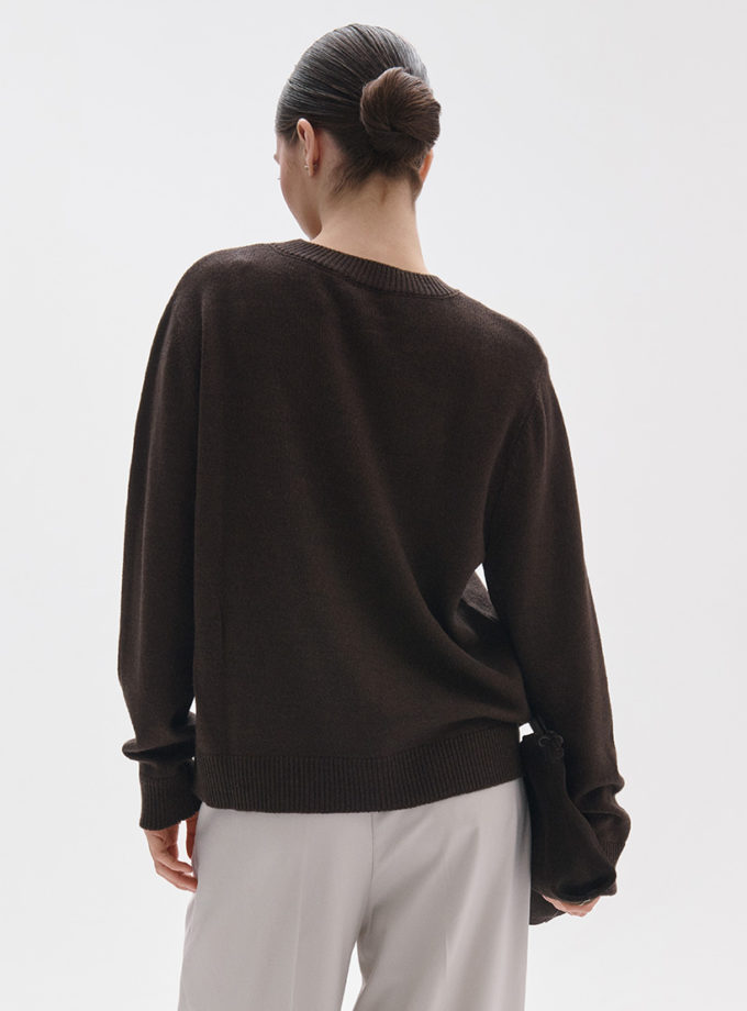 Джемпер з круглою горловиною шоколад FIORE BIANCO (FRBC_FB_0602_brown)