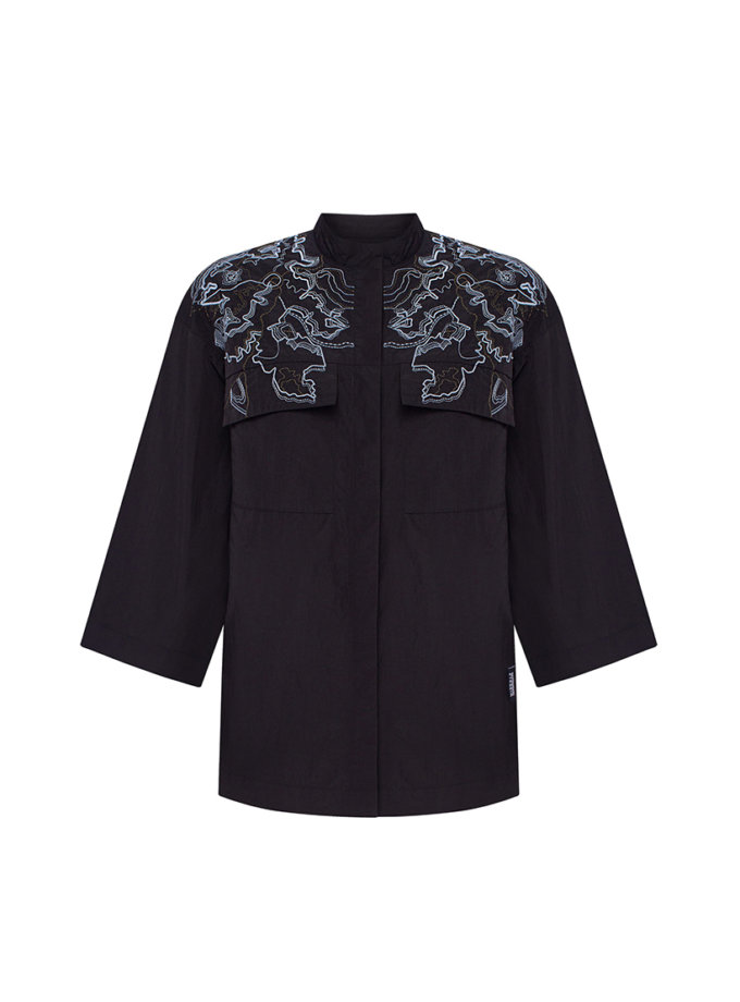 Жіноча сорочка з вишивкою ETNODIM (KAPSULA_ETND-RD-DARK-FEMALE)