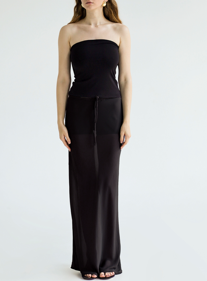 Напівпрозора спідниця чорна THE PLUM LAB (TPL_CS-SS25-0002)