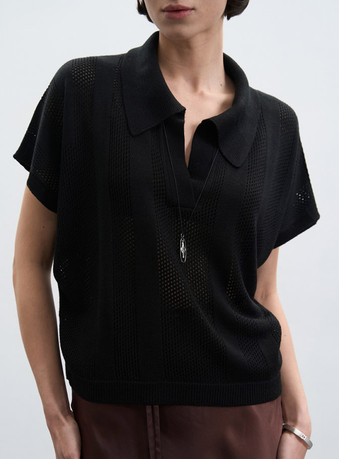 Поло Lace чорне SAVOUR (SVR_JR-1320-1)