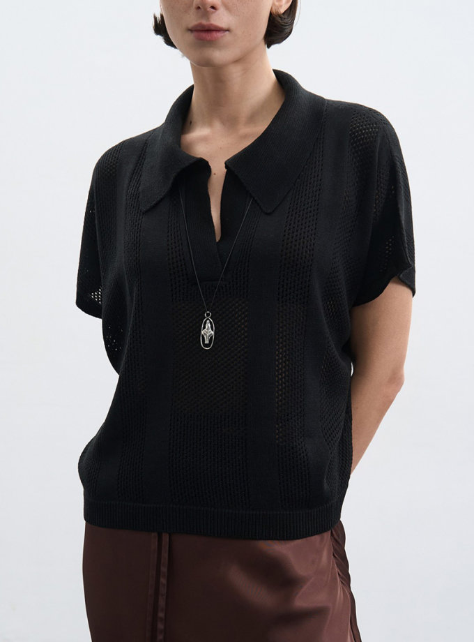 Поло Lace чорне SAVOUR (SVR_JR-1320-1)