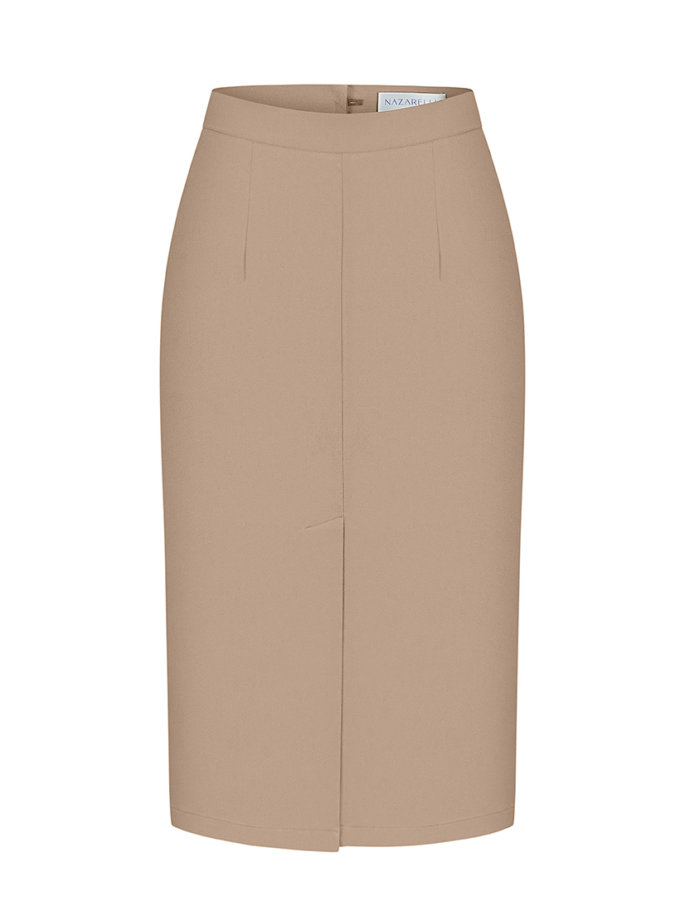 Спідниця з шліцею спереду бежева NAZARELL! (NZRLL_VD111)