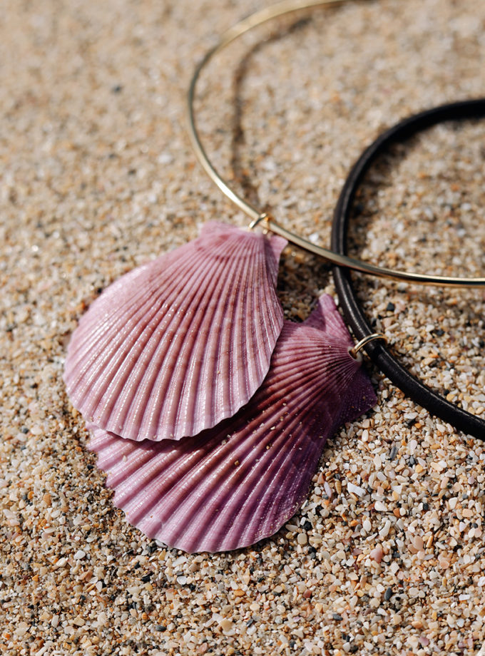 Намисто Shella leather  фіолетове ARKULYA (ARK_050)