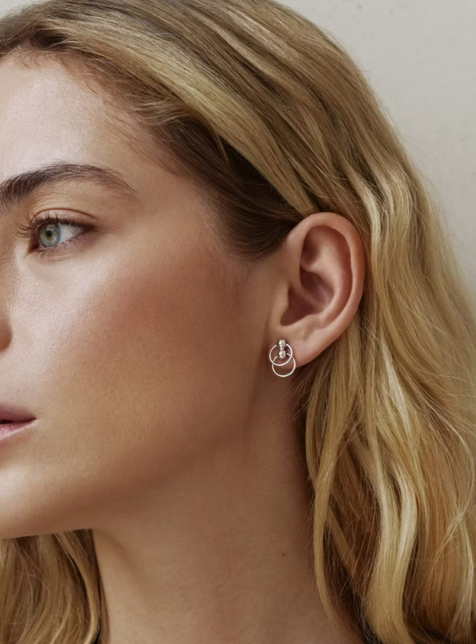 Сережки-трансформери Центро Чіко зі срібла у покритті білим родієм ORXATA.JEWELRY (ORX_earring_chiko_wr)