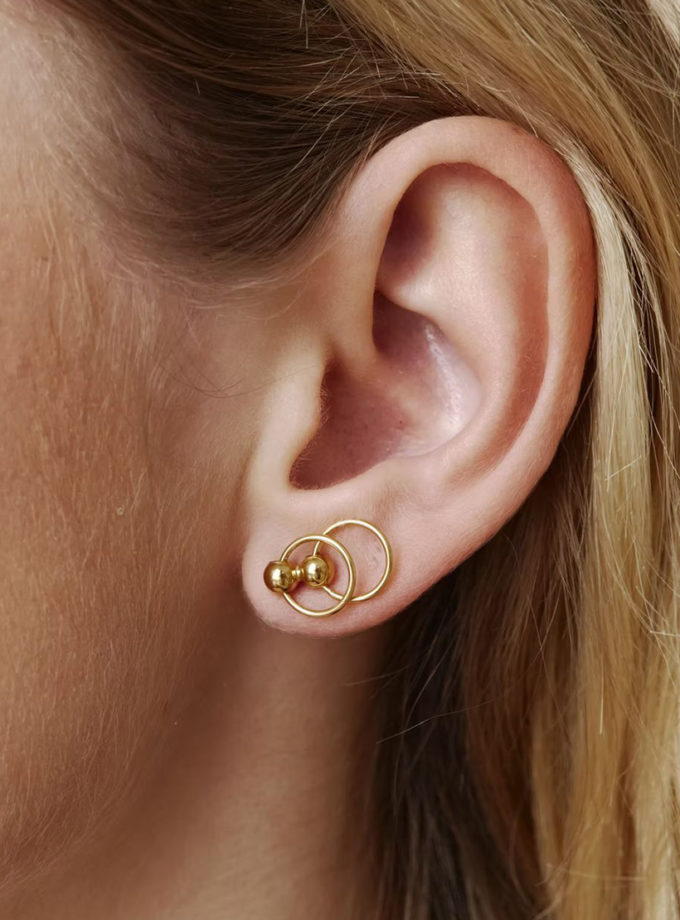 Сережки-трансформери Центро Чіко зі срібла в позолоті ORXATA.JEWELRY (ORX_earring_chiko_gp)