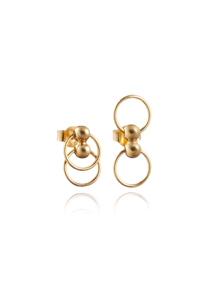 Сережки-трансформери Центро Чіко зі срібла в позолоті ORXATA.JEWELRY (ORX_earring_chiko_gp)