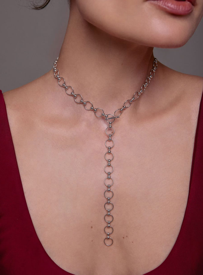 Кольє-трансформер Центро Чіко зі срібла у покритті білим родієм ORXATA.JEWELRY (ORX_nec_chiko_wr)