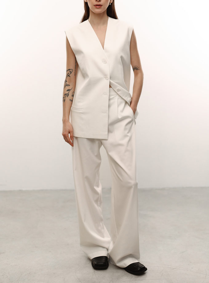 Штани палаццо у білому кольорі LiSOLODKA (LS_0017_25)