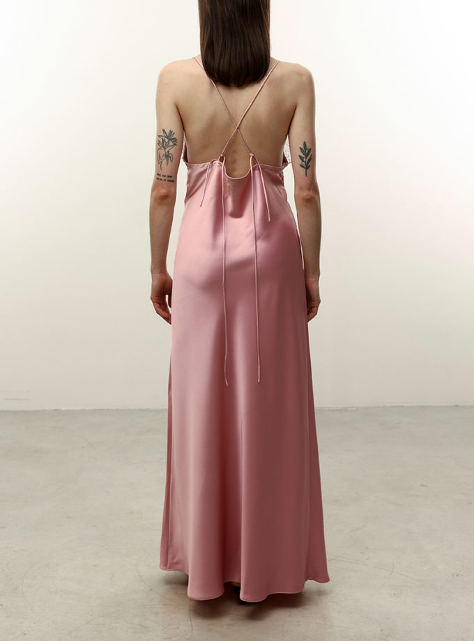 Атласна сукня з мереживом LiSOLODKA (LS_0012_25)