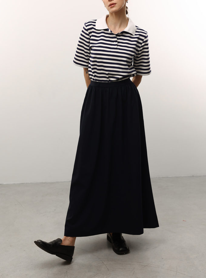 Спідниця кльош з кишенями у кольорі navy blue LiSOLODKA (LS_0015_25)