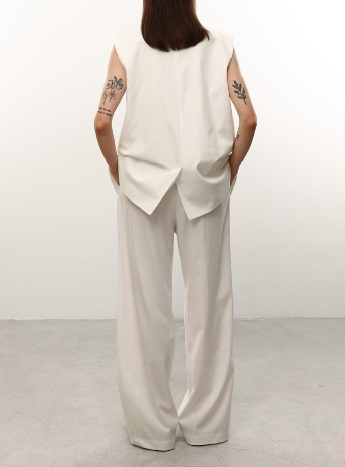 Штани палаццо у білому кольорі LiSOLODKA (LS_0017_25)