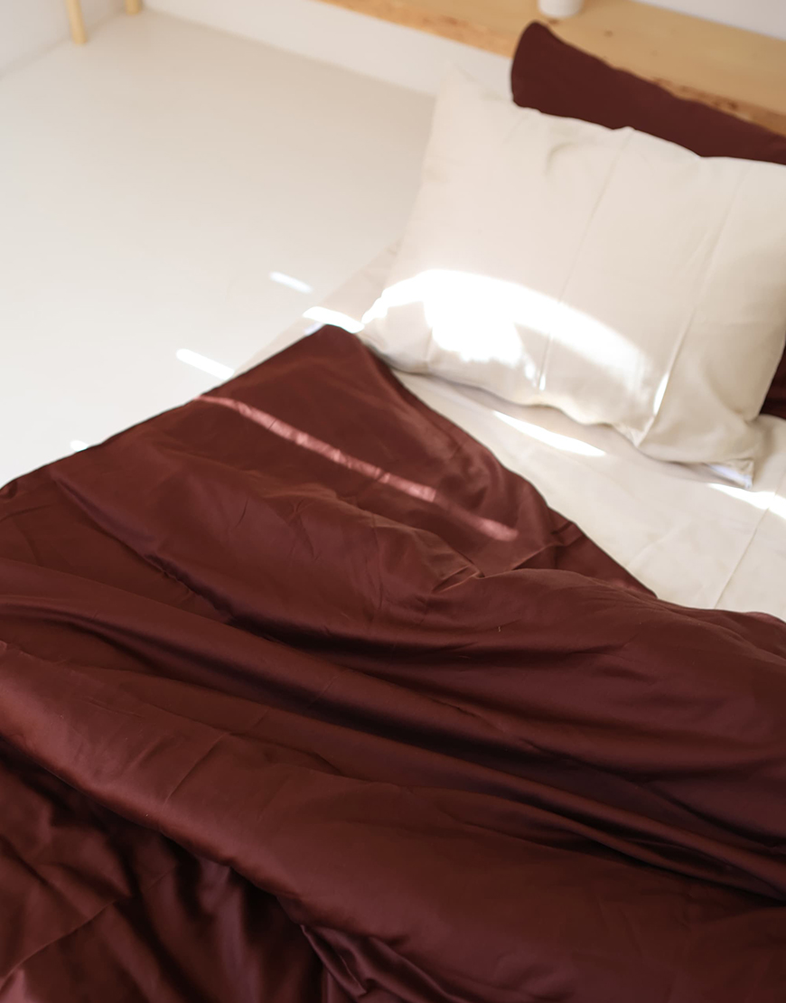 AZ1A2806-pichi Комплект постільної білизни Сатин бежевий+шоколад №7+11 BEDCLOZZZES (BEDCLZ_13786) - фото 4