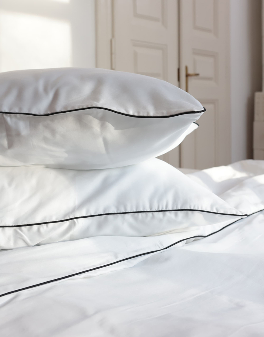 AZ1A5660-pichi Комплект постільної білизни Білий сатин з чорним кантом BEDCLOZZZES (BEDCLZ_12862-1) - фото 3