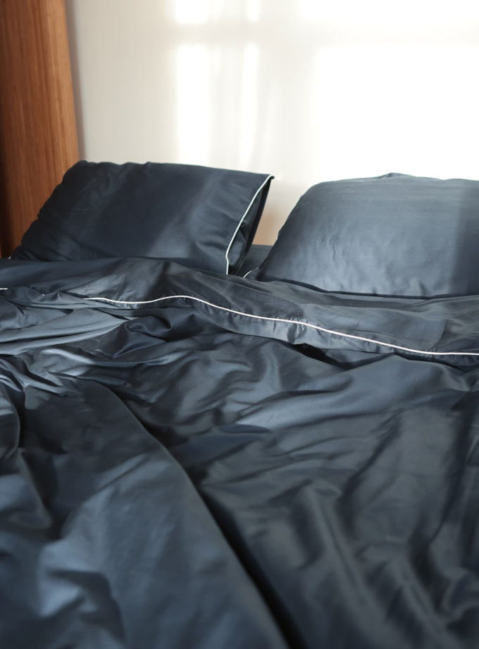 Комплект постільної білизни Індіго сатин з білим кантом BEDCLOZZZES (BEDCLZ_18620-1-1-1-2-1)