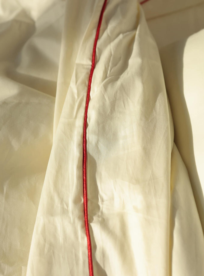 Комплект постільної білизни Молочний сатин з червоним кантом BEDCLOZZZES (BEDCLZ_12862-1-1)