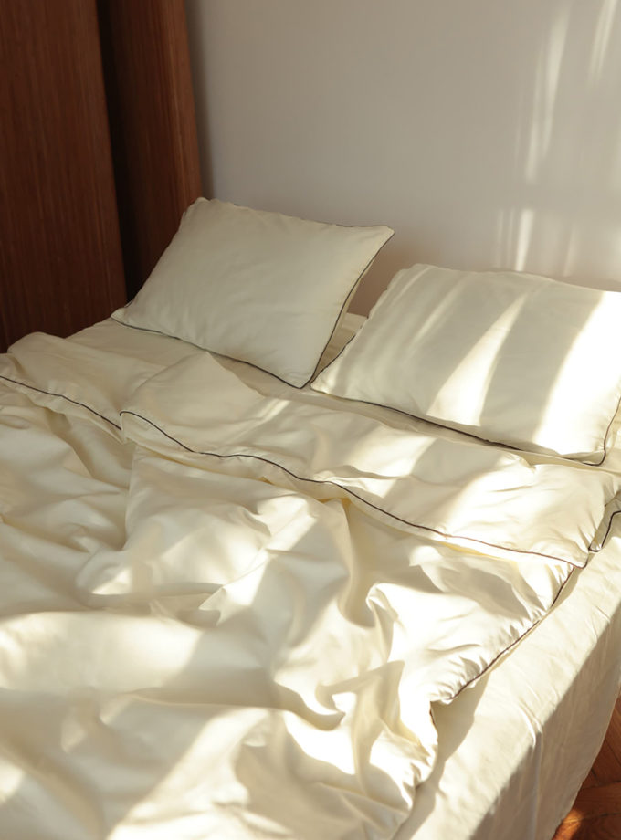 Комплект постільної білизни Молочний сатин з шоколадним кантом BEDCLOZZZES (BEDCLZ_12862-1-1-1)