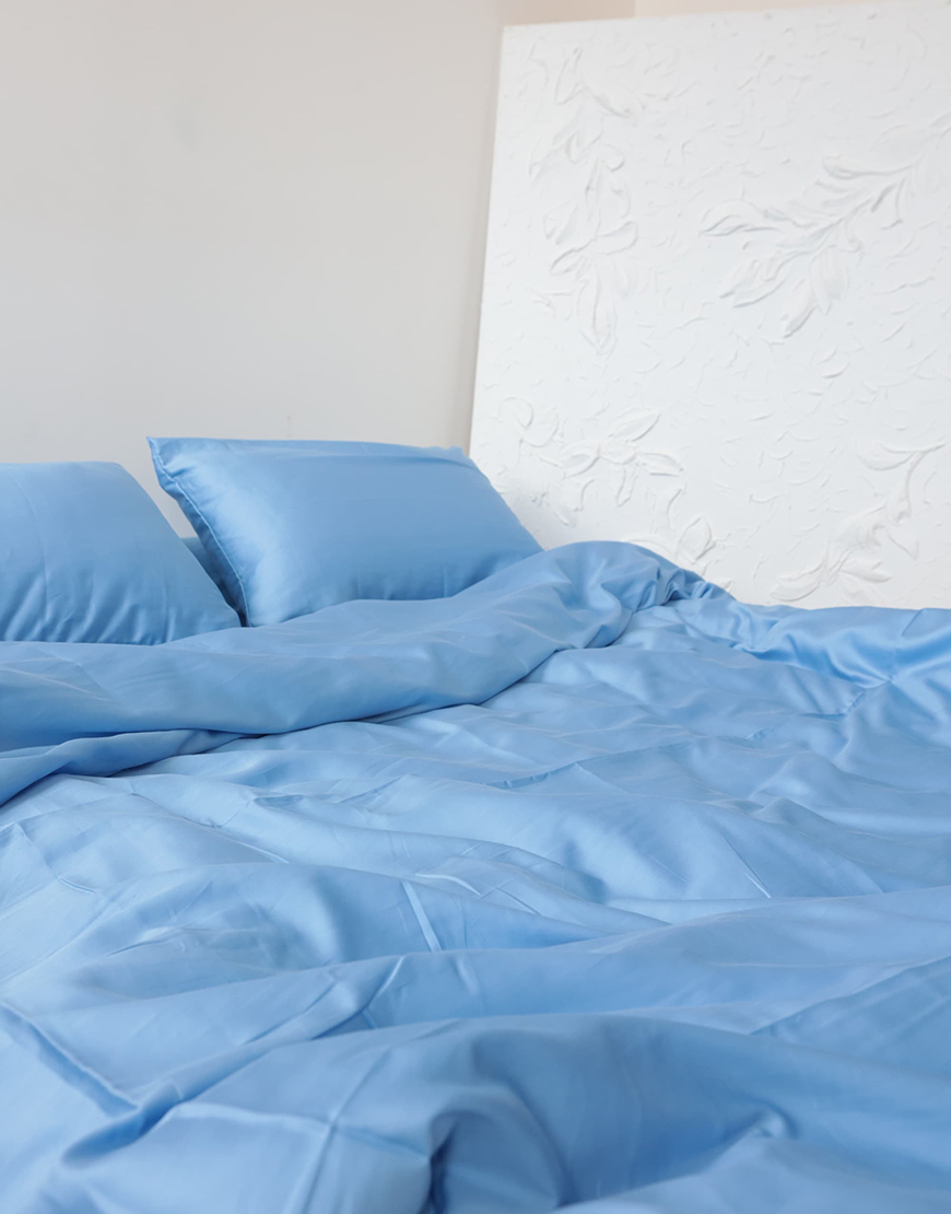 AZ1A6662 копія-pichi Комплект постільної білизни Блакитний сатин №43 BEDCLOZZZES (BEDCLZ_10760) - фото 3