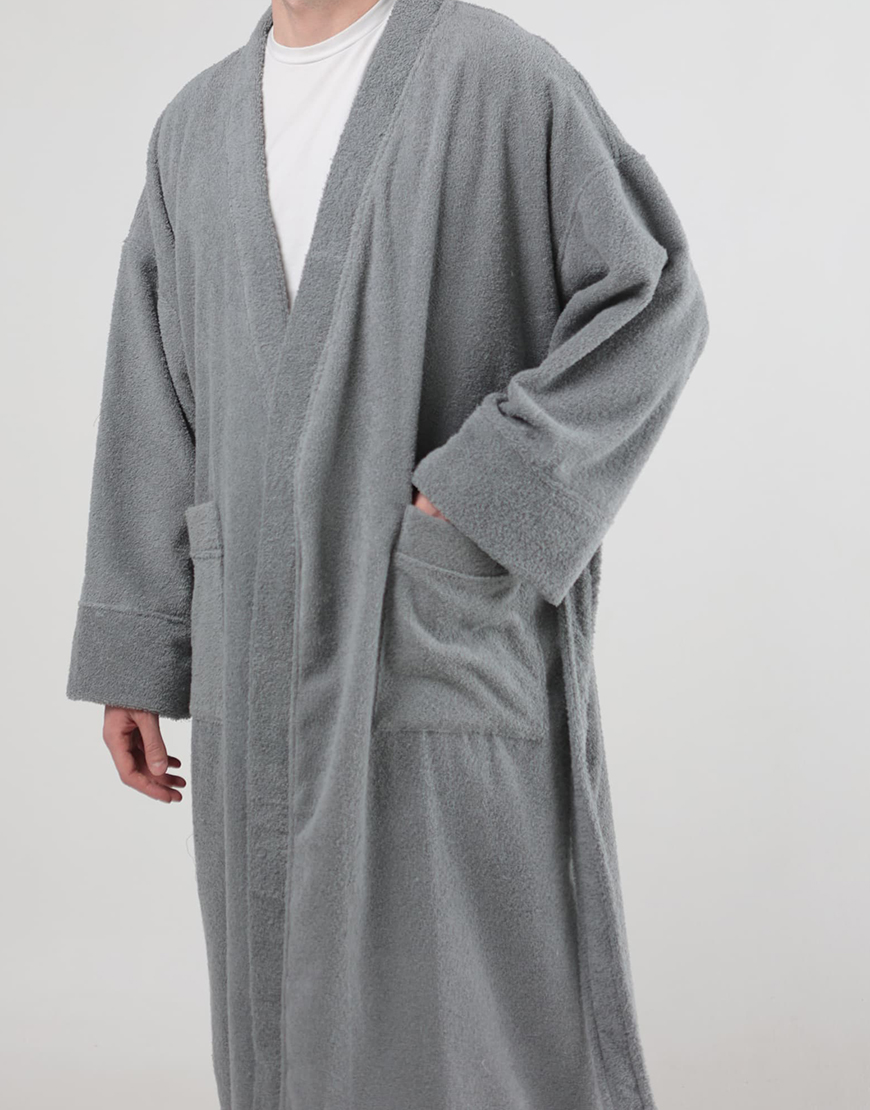 AZ1A7018-pichi Чоловічий махровий халат сірий BEDCLOZZZES (BEDCLZ_10) - фото 5