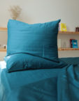 Комплект постільної білизни Сатин глибокий синій №63 BEDCLOZZZES (BEDCLZ_12869)