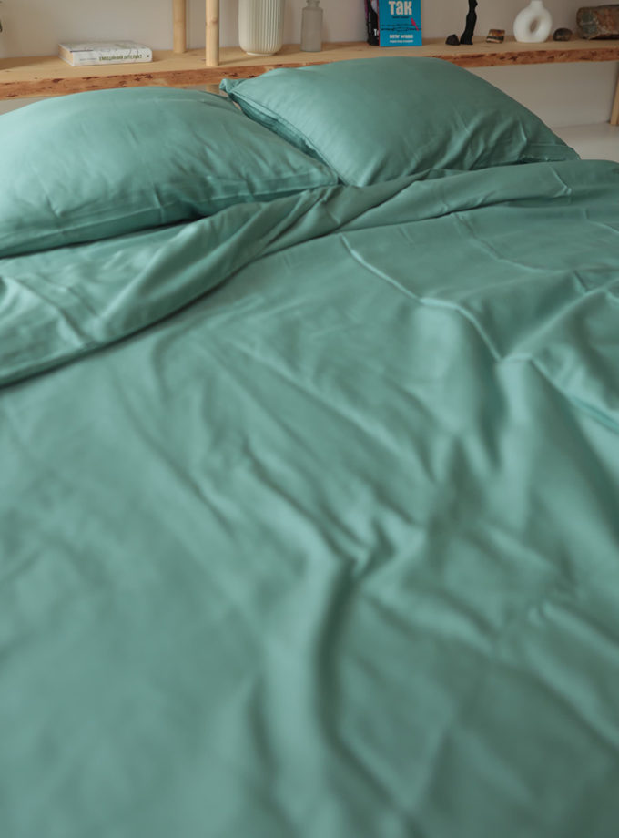 Комплект постільної білизни М`ятний  сатин №80 BEDCLOZZZES (BEDCLZ_12876)