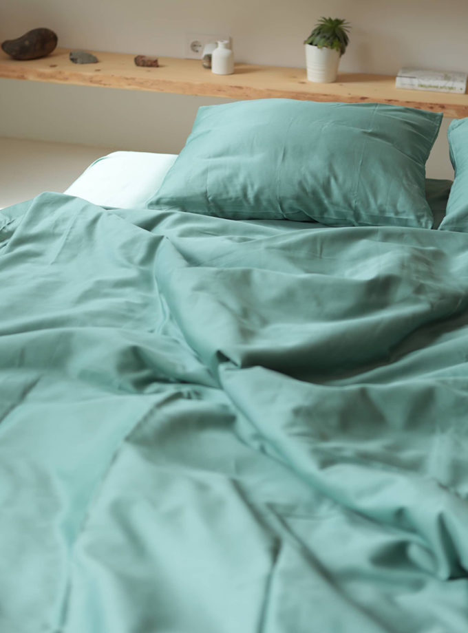 Комплект постільної білизни М`ятний  сатин №80 BEDCLOZZZES (BEDCLZ_12876)