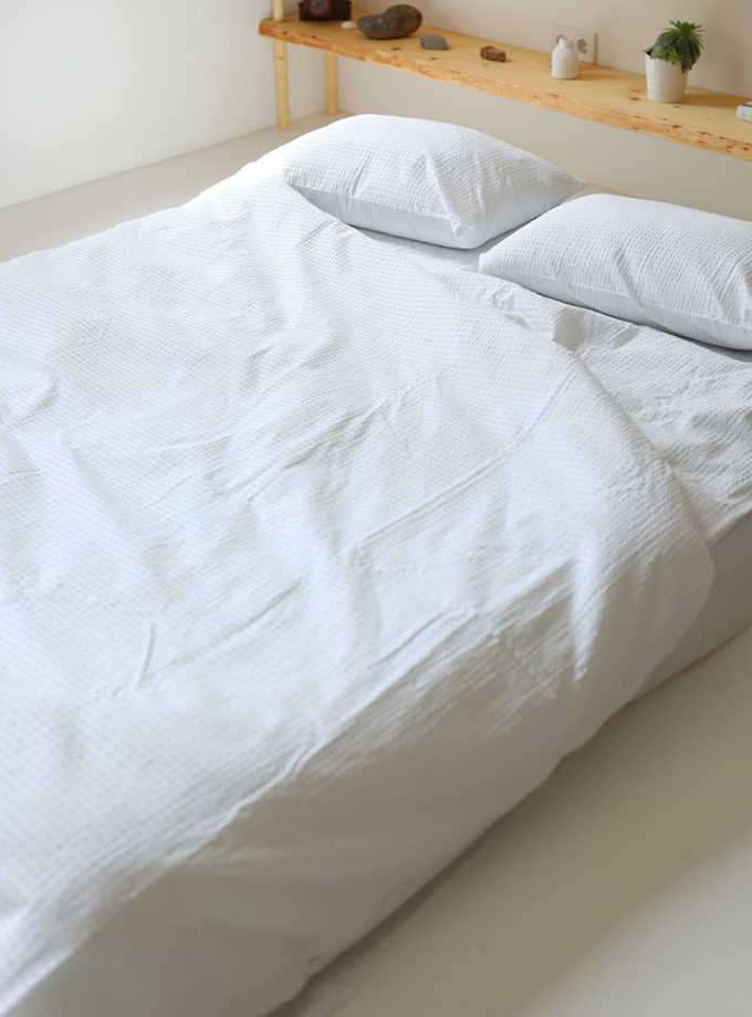 Комплект постільної білизни Жата бавовна білого кольору BEDCLOZZZES (BEDCLZ_12936)