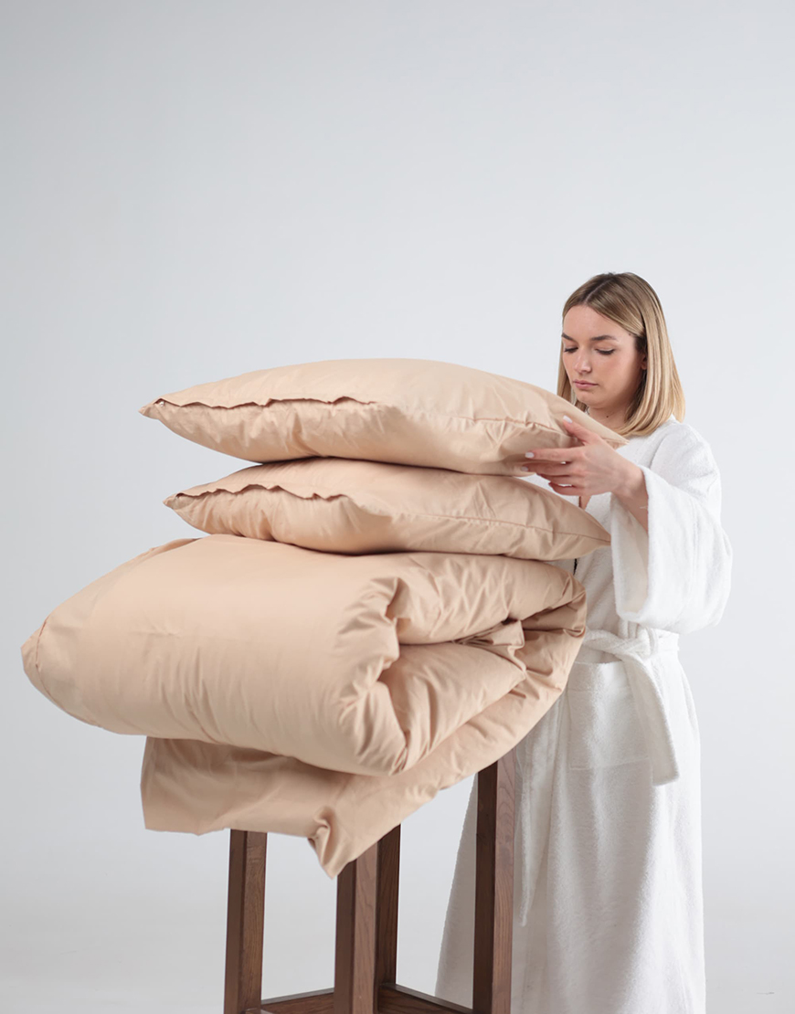 AZ1A7523-pichi Комплект постільної білизни Ранфорс бежевий №12 BEDCLOZZZES (BEDCLZ_13155-1-1) - фото 2