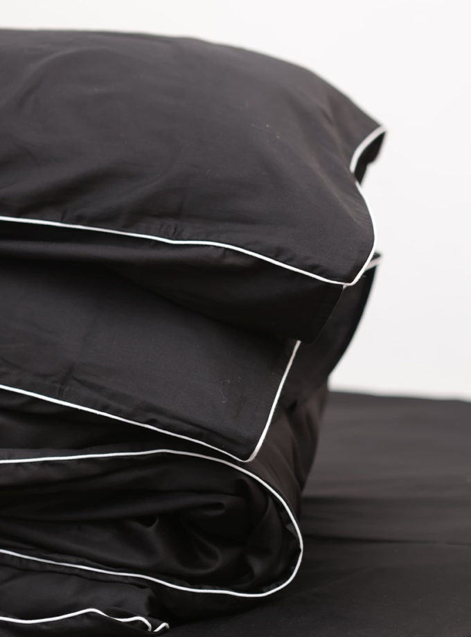 Комплект постільної білизни Чорний сатин з білим кантом BEDCLOZZZES (BEDCLZ_12862-1-1-1-1)