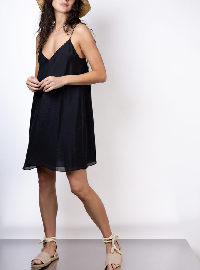 Сукня на тонких бретелях міні чорна ZHARKO (ZHRK_Kzss2500004dressmidibl)