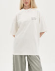 Оверсайз футболка з написом молочного кольору ATTIE (ATT_TSRTM04) - фото 5