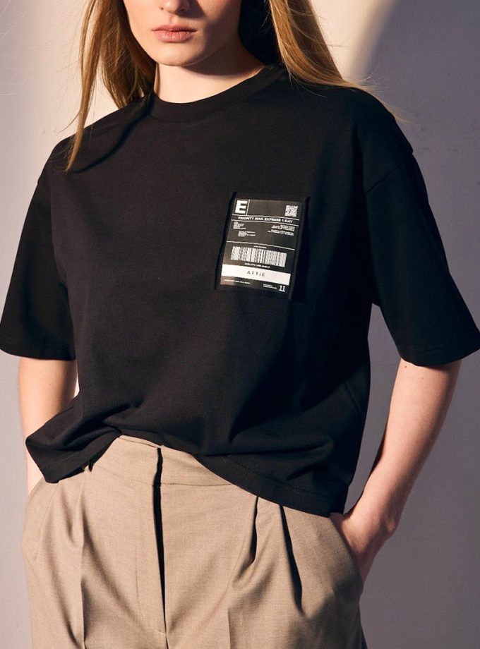 Чорна футболка Tracking Tee з нашивкою ATTIE (ATT_TSRTB06)