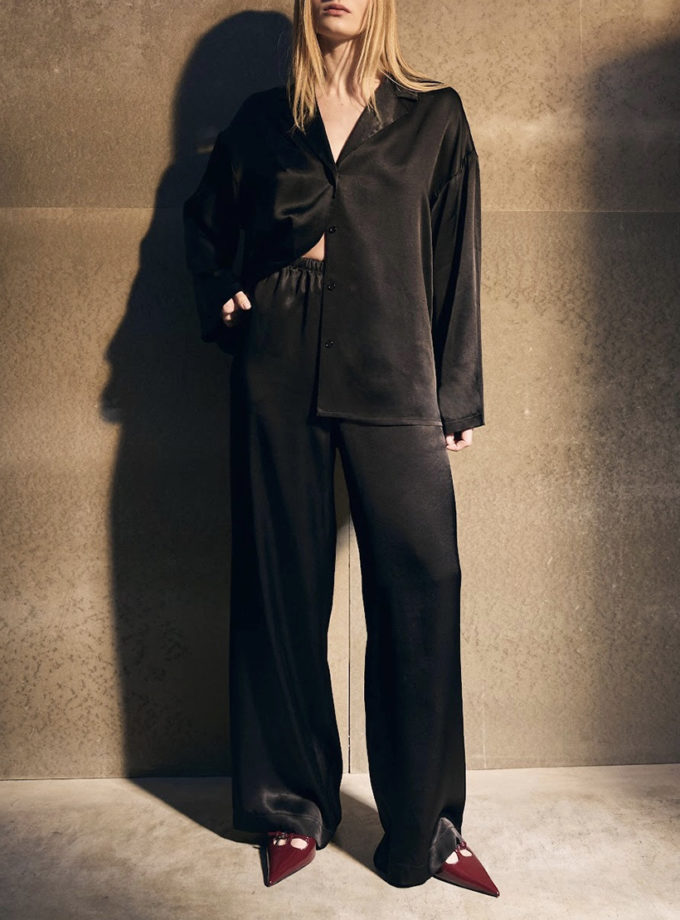 Шовкові штани Day Off у чорному кольорі ATTIE (ATT_PNTSDFB06) - фото 5