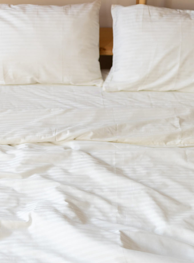 Комплект постільної білизни Страйп сатин молочний №2 BEDCLOZZZES (BEDCLZ_12551-1-1-2-1)