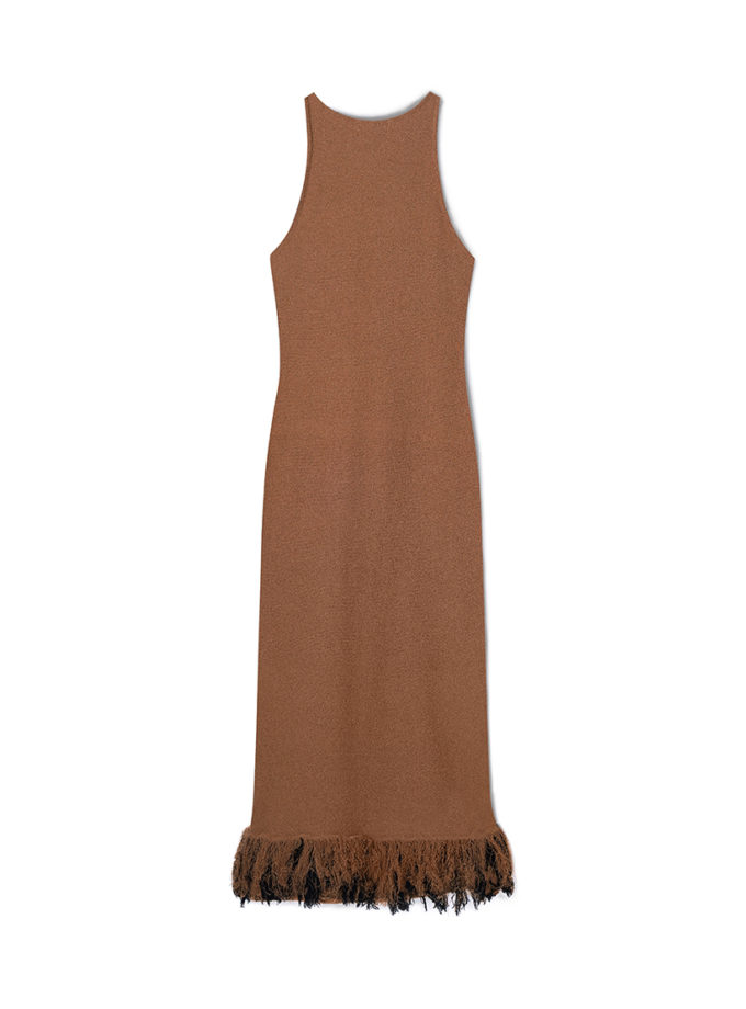 Сукня кемел вʼязане з оборкою по низу IRARO (IR_SS25_DC_018) - фото 7